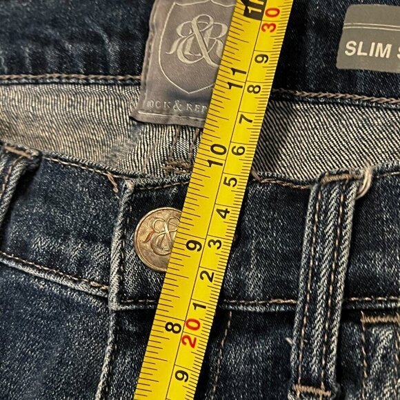 Rock‎ & Republic Jeans Mens Slim Straight Medium Wash Blue Denim Size 34x30 - Picture 5 of 8
